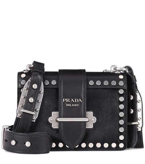 Black Prada Cahier Leather Bag 